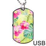 Tropical Dream Hibiscus Pattern Dog Tag USB Flash (One Side)