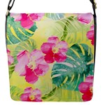 Tropical Dream Hibiscus Pattern Flap Messenger Bag (S)
