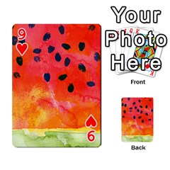 Abstract Watermelon Playing Cards 54 Designs  from ArtsNow.com Front - Heart9