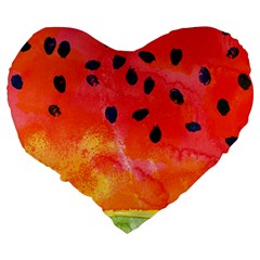 Abstract Watermelon Large 19  Premium Heart Shape Cushions from ArtsNow.com Back