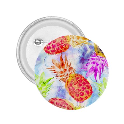 Colorful Pineapples Over A Blue Background 2.25  Buttons from ArtsNow.com Front
