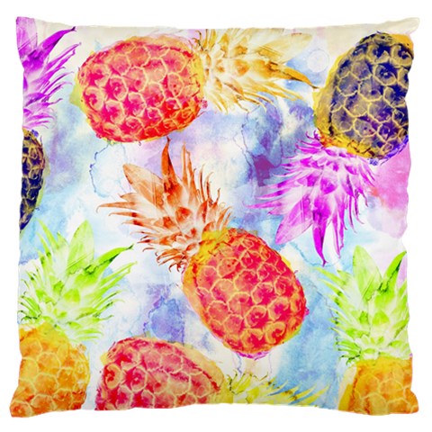 Colorful Pineapples Over A Blue Background Large Flano Cushion Case (Two Sides) from ArtsNow.com Front