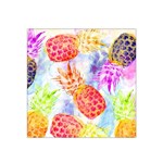 Colorful Pineapples Over A Blue Background Satin Bandana Scarf