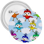 Cute colorful birds  3  Buttons