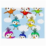 Cute colorful birds  Large Glasses Cloth (2-Side)