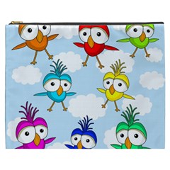 Cute colorful birds  Cosmetic Bag (XXXL)  from ArtsNow.com Front