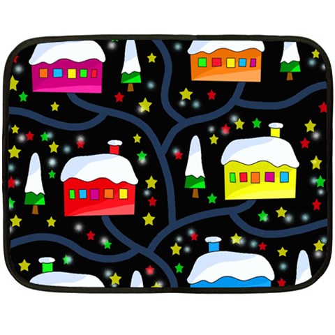 Winter magical night Double Sided Fleece Blanket (Mini)  from ArtsNow.com 35 x27  Blanket Front