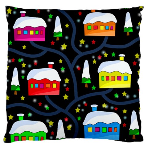 Winter magical night Large Cushion Case (One Side) from ArtsNow.com Front