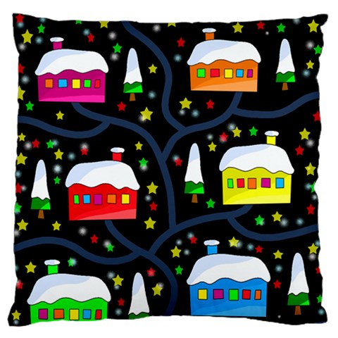 Winter magical night Large Flano Cushion Case (Two Sides) from ArtsNow.com Front