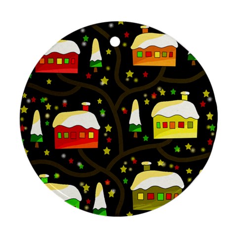 Winter  night  Ornament (Round)  from ArtsNow.com Front