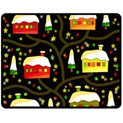 Winter  night  Double Sided Fleece Blanket (Medium)  from ArtsNow.com 58.8 x47.4  Blanket Back