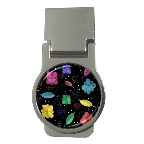 Colorful floral design Money Clips (Round)  from ArtsNow.com Front