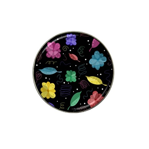 Colorful floral design Hat Clip Ball Marker (4 pack) from ArtsNow.com Front