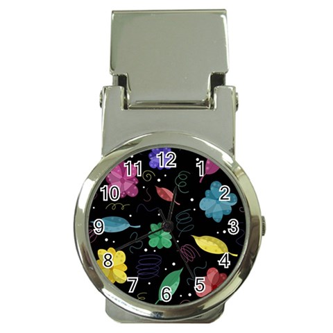 Colorful floral design Money Clip Watches from ArtsNow.com Front
