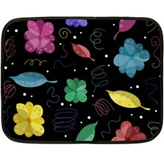 Colorful floral design Double Sided Fleece Blanket (Mini)  from ArtsNow.com 35 x27  Blanket Back
