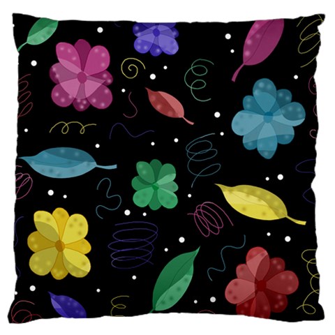Colorful floral design Large Cushion Case (Two Sides) from ArtsNow.com Front