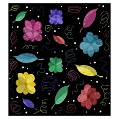 Colorful floral design Drawstring Pouches (Large)  from ArtsNow.com Back
