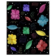 Colorful floral design Drawstring Bag (Small) from ArtsNow.com Back