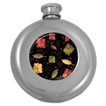 Autumn flowers  Round Hip Flask (5 oz)