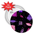Purple and pink flowers  2.25  Buttons (10 pack) 