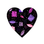 Purple and pink flowers  Heart Magnet