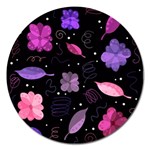 Purple and pink flowers  Magnet 5  (Round)
