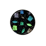 Blue and green flowers  Hat Clip Ball Marker