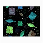 Blue and green flowers  Small Glasses Cloth