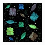 Blue and green flowers  Medium Glasses Cloth (2-Side)
