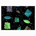 Blue and green flowers  Large Glasses Cloth (2-Side)