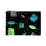 Blue and green flowers  Cosmetic Bag (Large) 