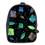 Blue and green flowers  School Bags(Large) 