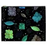 Blue and green flowers  Cosmetic Bag (XXXL) 