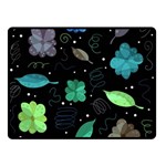 Blue and green flowers  Double Sided Fleece Blanket (Small) 