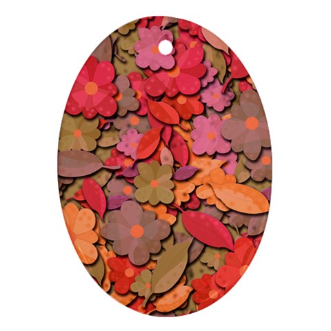 Beautiful floral design Ornament (Oval)  from ArtsNow.com Front
