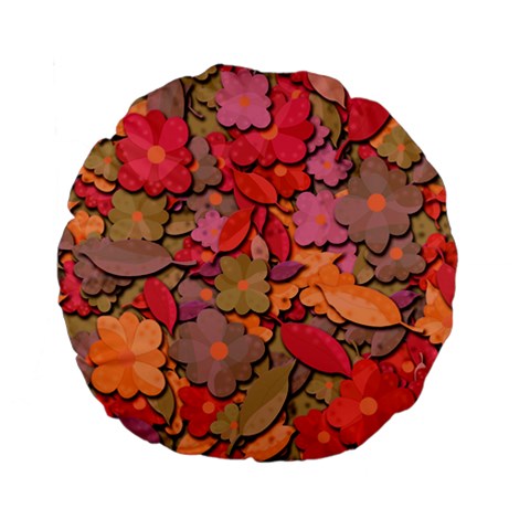 Beautiful floral design Standard 15  Premium Flano Round Cushions from ArtsNow.com Front