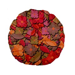 Beautiful floral design Standard 15  Premium Flano Round Cushions from ArtsNow.com Back