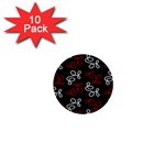 Elegance - red  1  Mini Buttons (10 pack) 