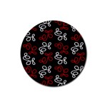Elegance - red  Rubber Round Coaster (4 pack) 