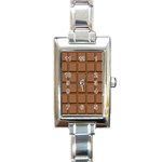 Chocolate Rectangle Italian Charm Watch