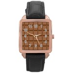 Chocolate Rose Gold Leather Watch 