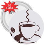 Coffee Beans 3  Buttons (10 pack) 
