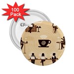 Coffee Ofice Work Commmerce 2.25  Buttons (100 pack) 