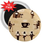 Coffee Ofice Work Commmerce 3  Magnets (10 pack) 