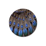 Feathers Peacock Light Magnet 3  (Round)