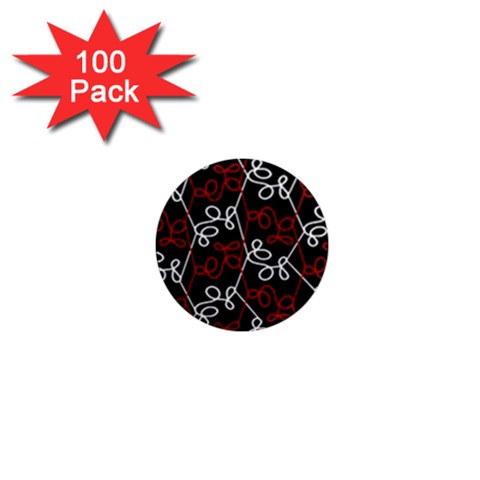 Elegant red and white pattern 1  Mini Magnets (100 pack)  from ArtsNow.com Front