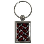Elegant red and white pattern Key Chains (Rectangle) 