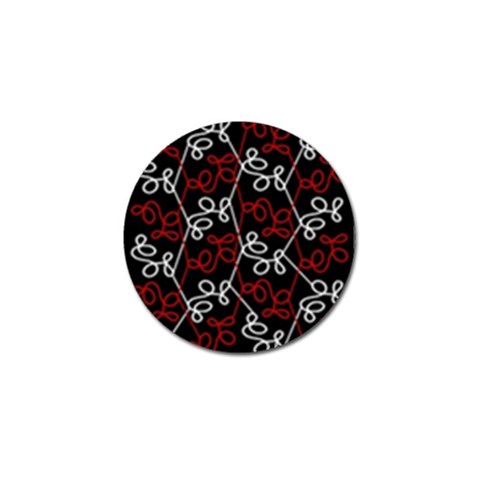Elegant red and white pattern Golf Ball Marker (10 pack) from ArtsNow.com Front