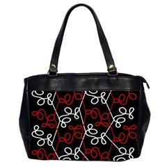 Elegant red and white pattern Office Handbags (2 Sides)  from ArtsNow.com Front