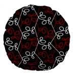 Elegant red and white pattern Large 18  Premium Round Cushions